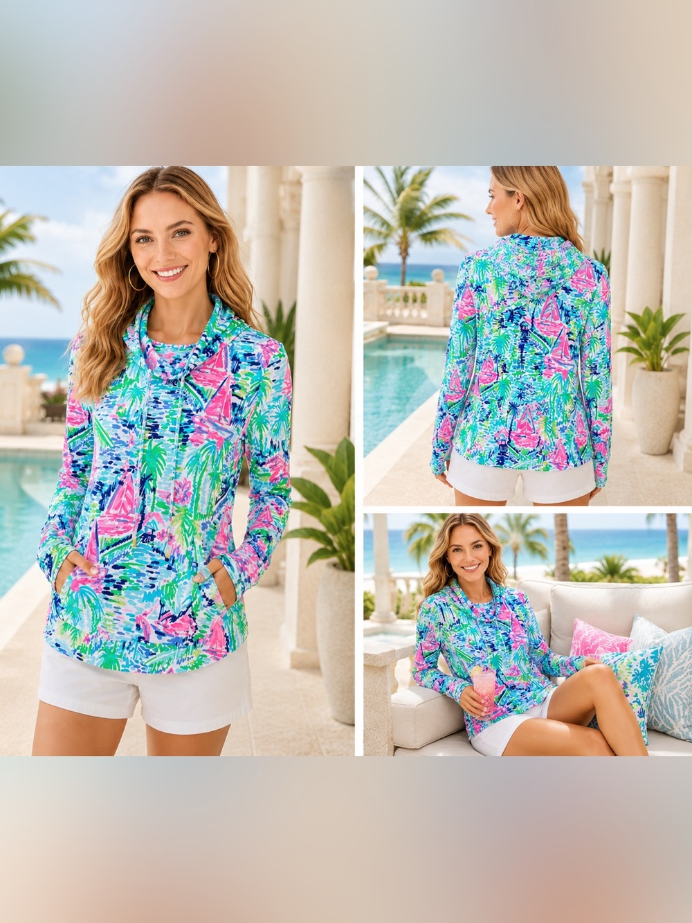 Lilly Pulitzer Fletcher Popover Salt in the Air XS